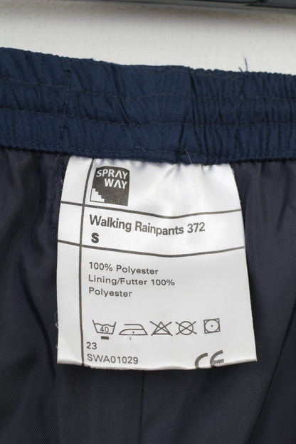 Spray Way Pantaloni da uomo Pantaloni antipioggia da passeggio Pantaloni da esterno con gambe con cerniera in vita elastica blu scuro