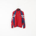 Multi Sports Sportique Men M Jacket Red Vintage Bomber Shiny Full Zipper Top