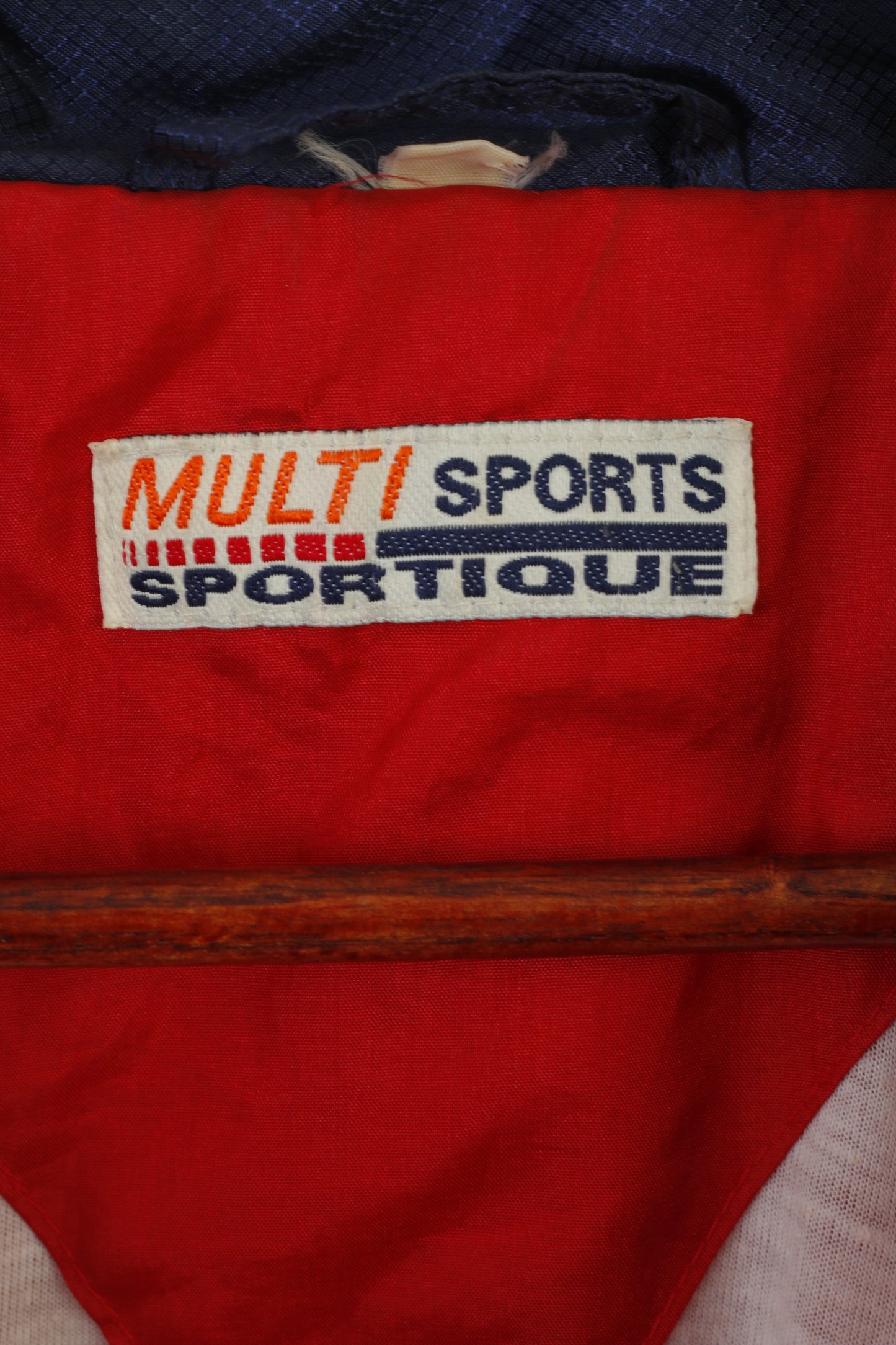 Multi Sports Sportique Men M Jacket Red Vintage Bomber Shiny Full Zipper Top