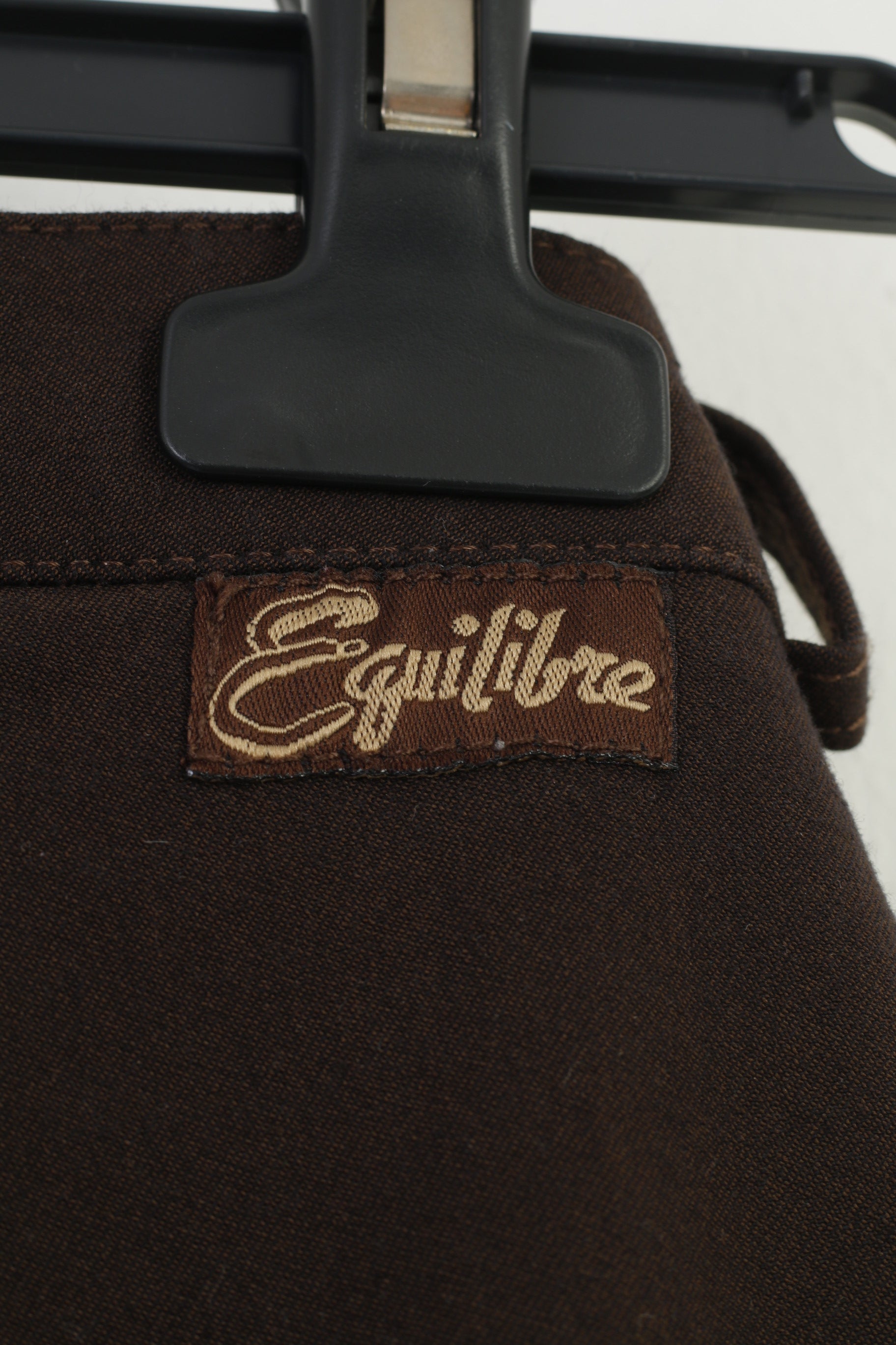 Equilibro Women 22 Trousers Brown Cotton Horse Ride Pants Elastic Outwear Training Belt Loops Vintage Pants