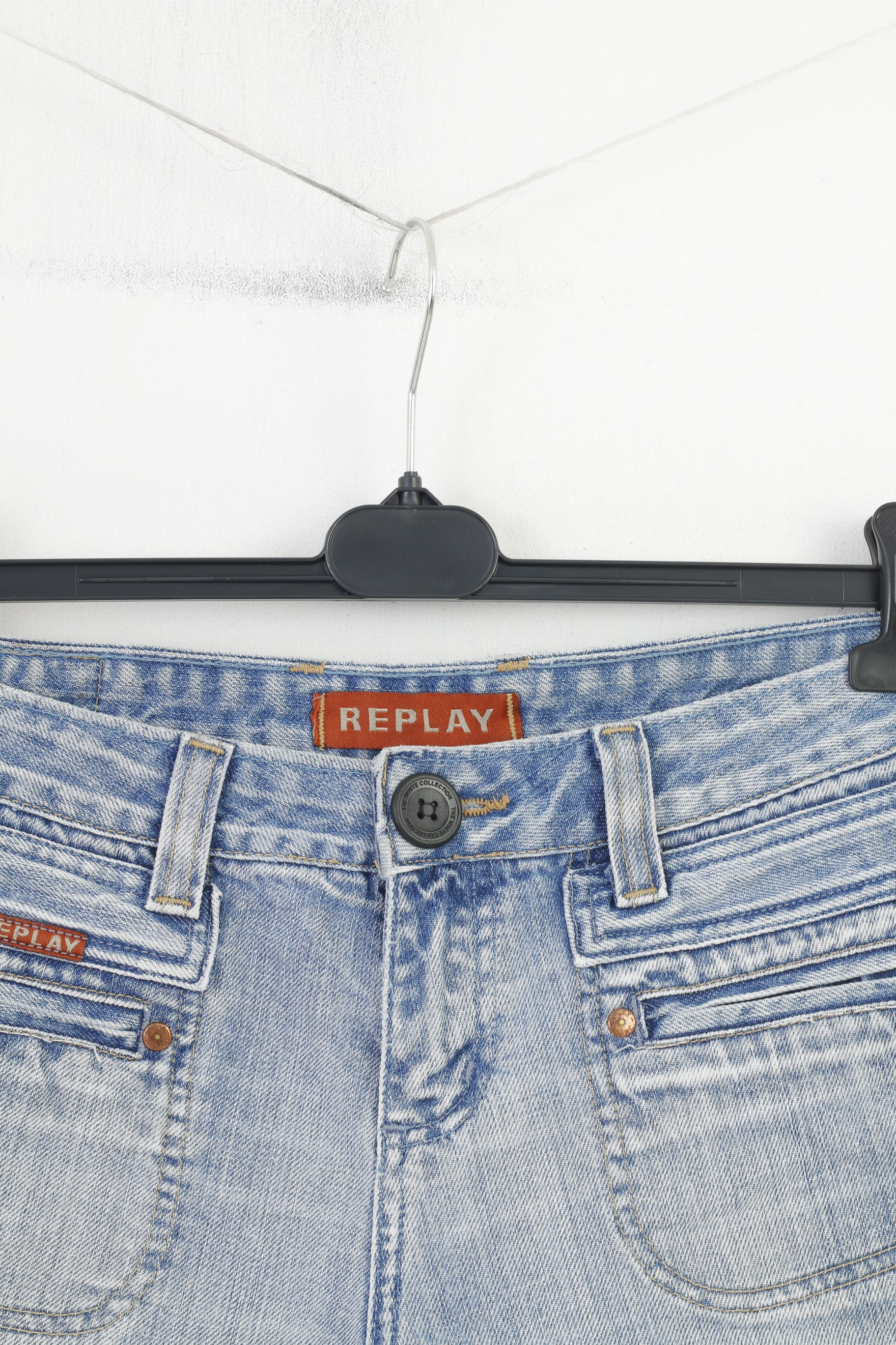 Replay Femme 30 Short Jeans Denim Eté Poches Coton Pantalon Bleu