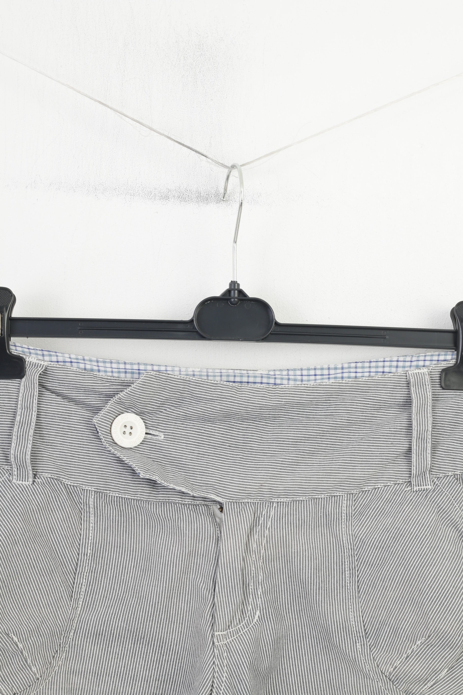 Stormberg Femmes L Short Rayé Coton Blanc Poches D'été Pantalon Vintage