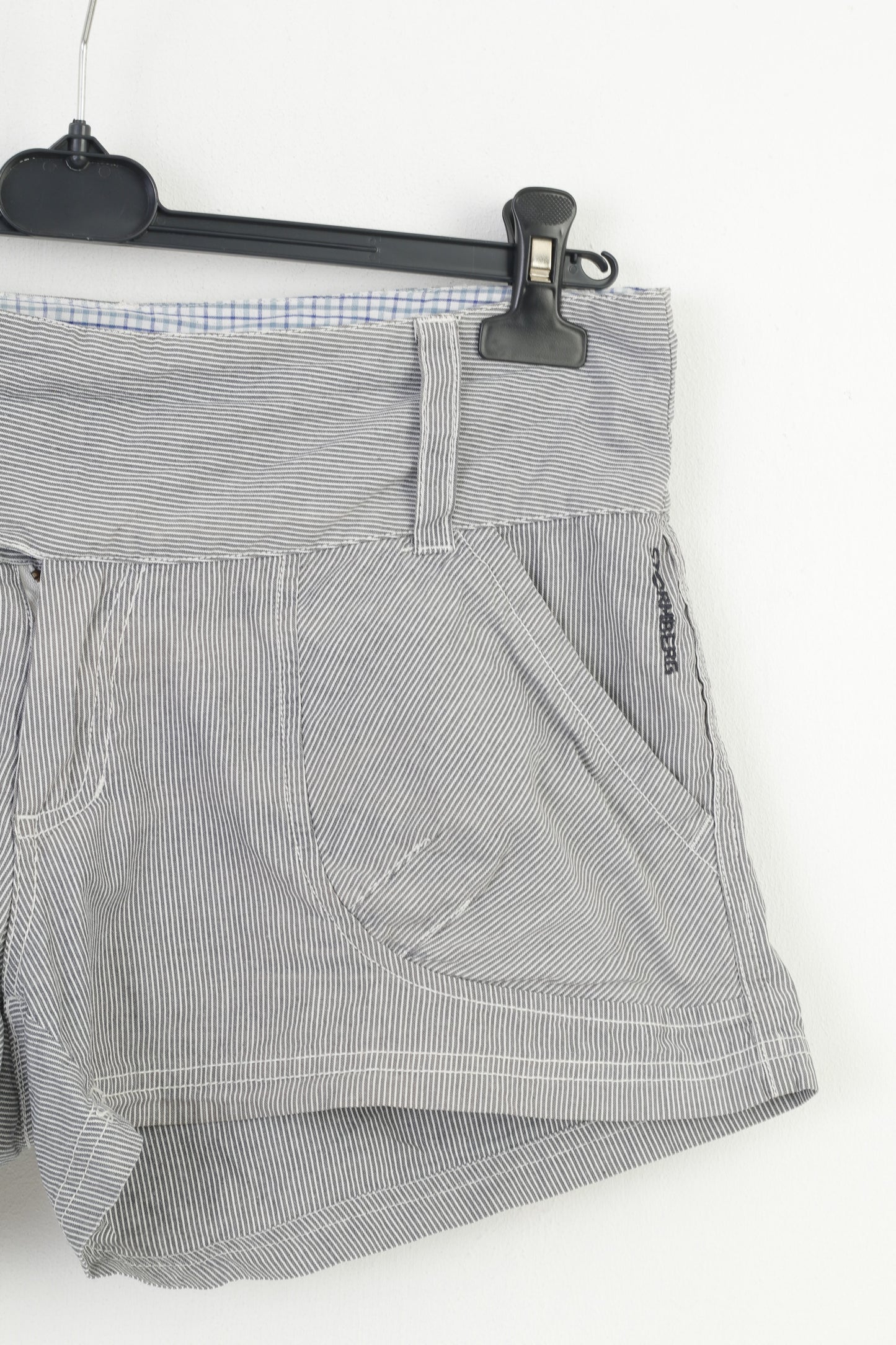 Stormberg Women L Shorts Striped Cotton White  Summer Pockets Vintage Pants