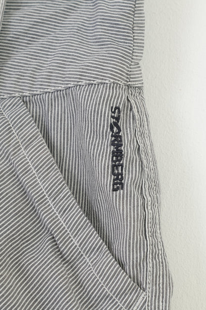 Stormberg Femmes L Short Rayé Coton Blanc Poches D'été Pantalon Vintage