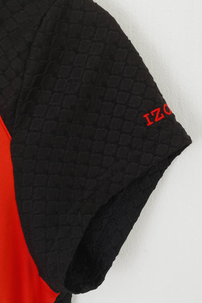 IZOD Women M Cycling Shirt Black White Cool FX Zip Neck Activewear Jersey Top