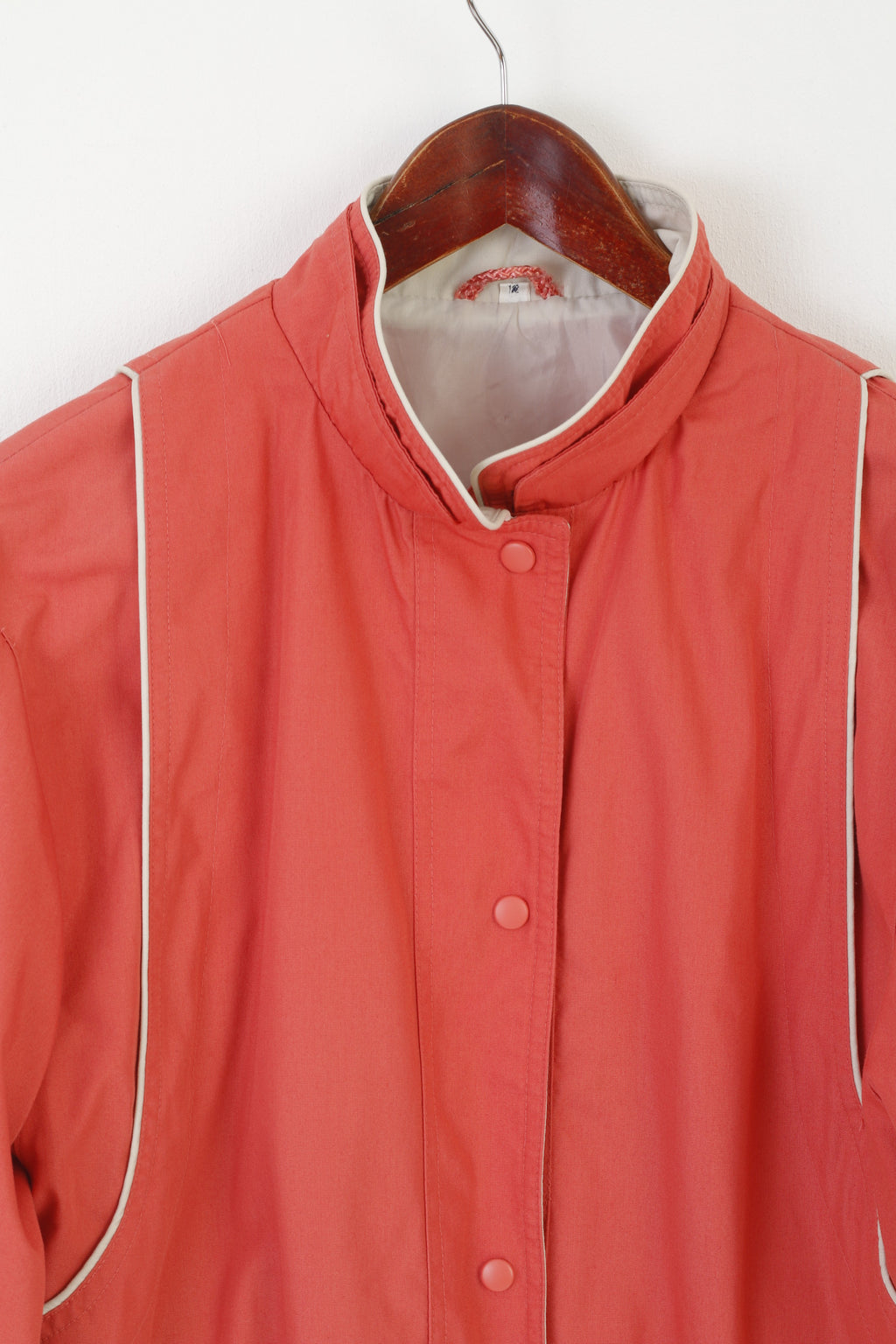 Telemac Women 12 M Bomber Jacket Peach Vintage Retro Snap Light Casual Top