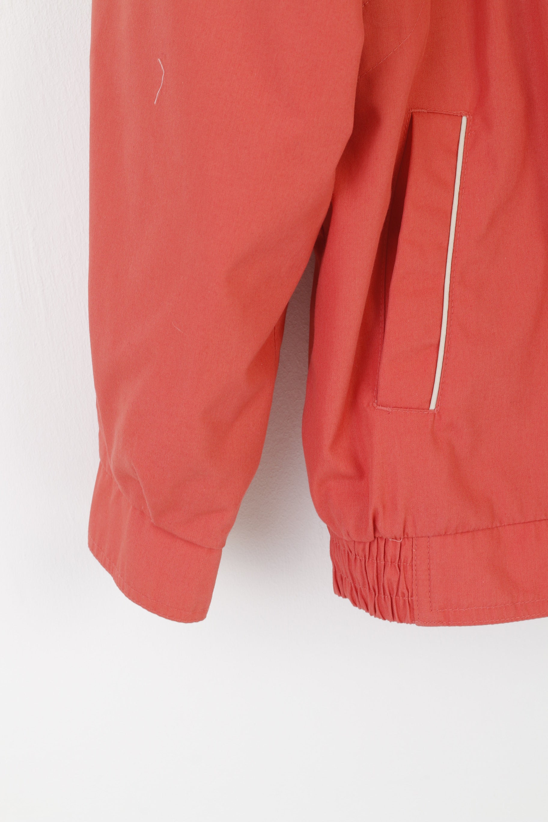 Telemac Women 12 M Bomber Jacket Peach Vintage Retro Snap Light Casual Top