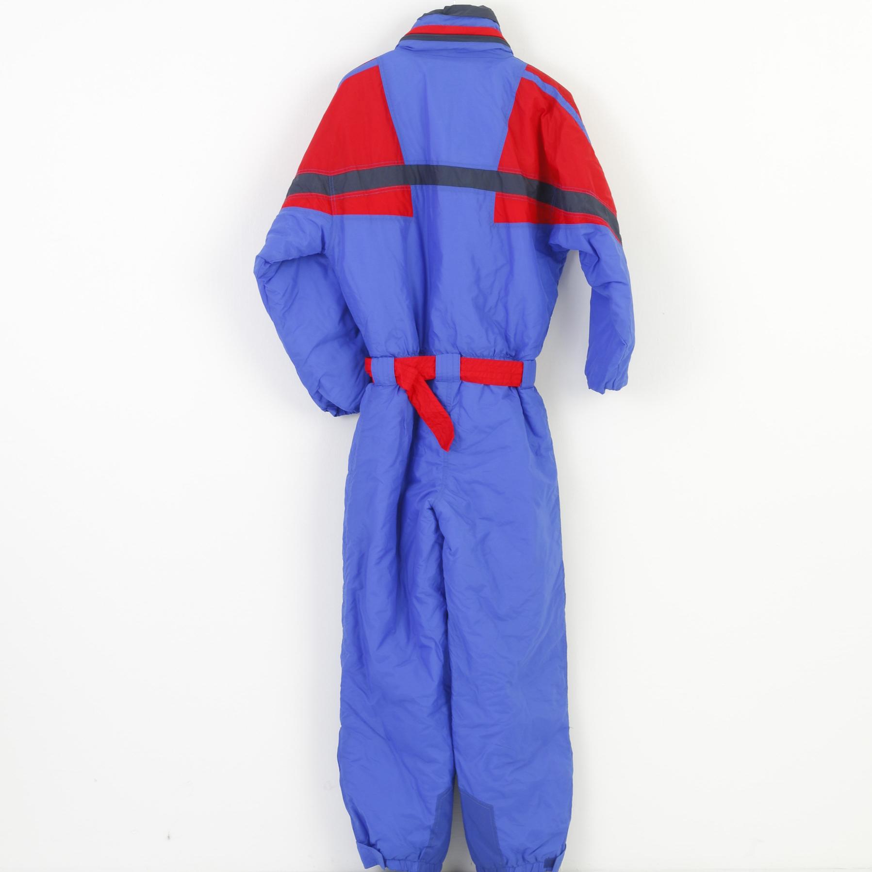 NEW Addax Men L Ski Suit Blue Vintage 90s Hood Belt Padded Waterproof Snow Snowsuit Snowboard