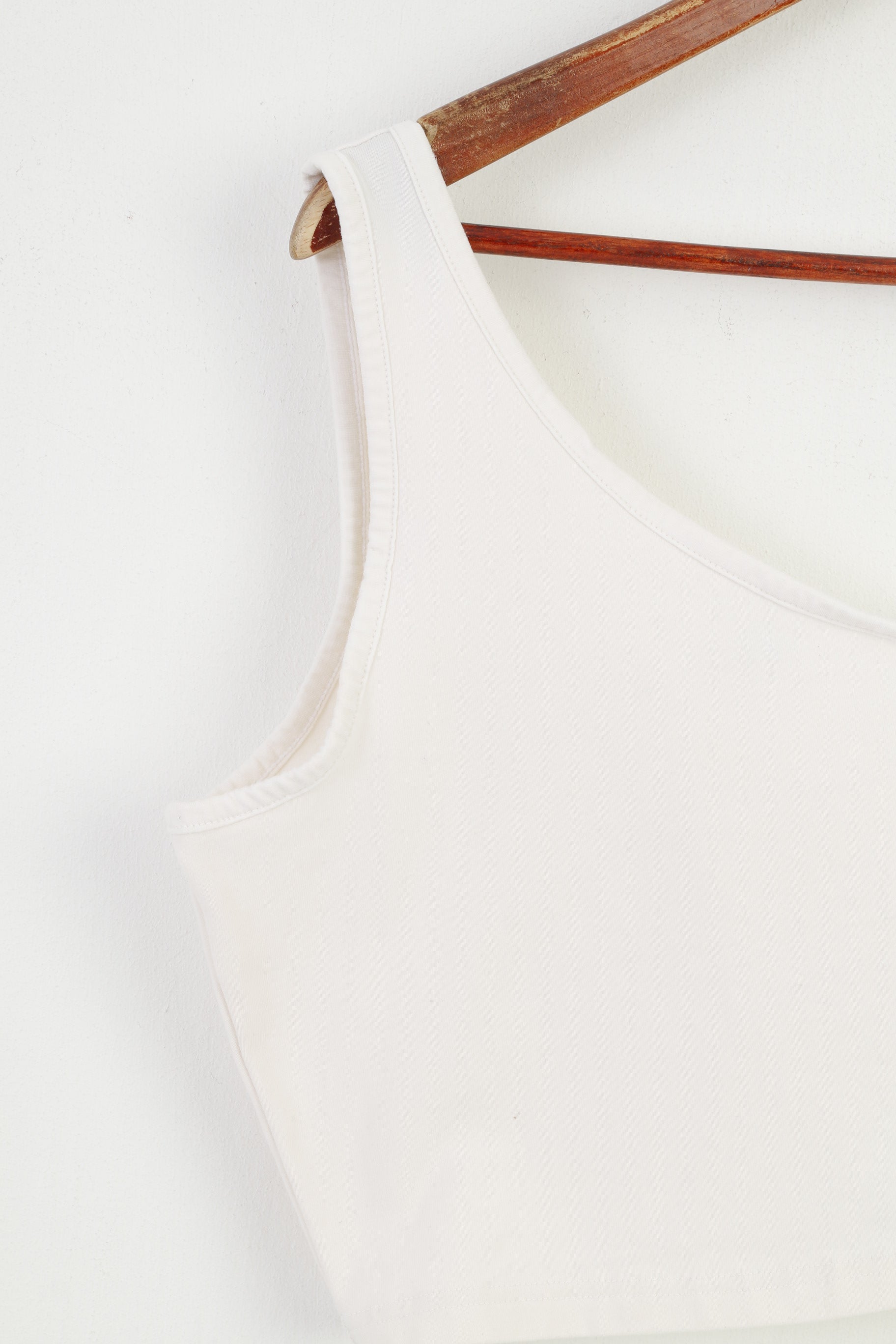 Puma Donna M Top Canotta estiva elasticizzata con maniche corte in cotone bianco 