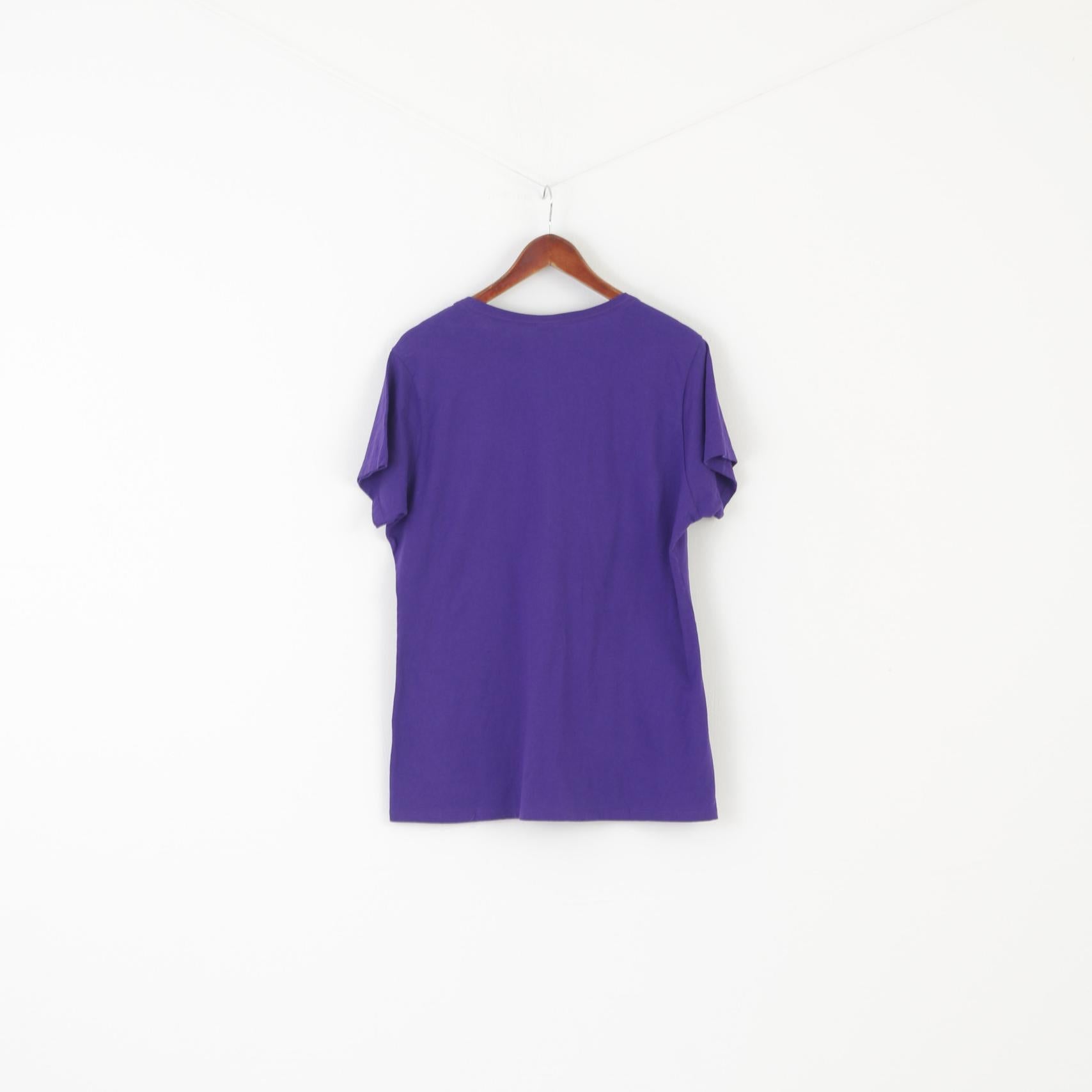 T-shirt Port &amp; Company da donna XL grafica in cotone viola 1974 Top unisex vintage