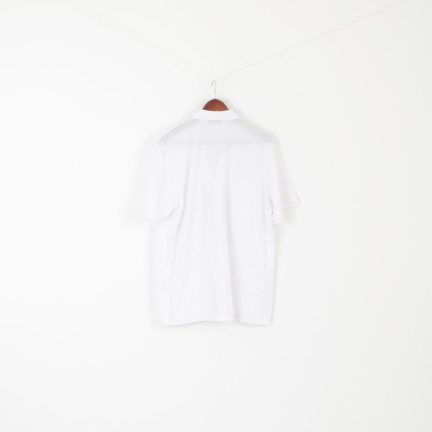 New Gabicci Men L Polo Shirt White Cotton Pockets Buttoned Retro Style Classic Top