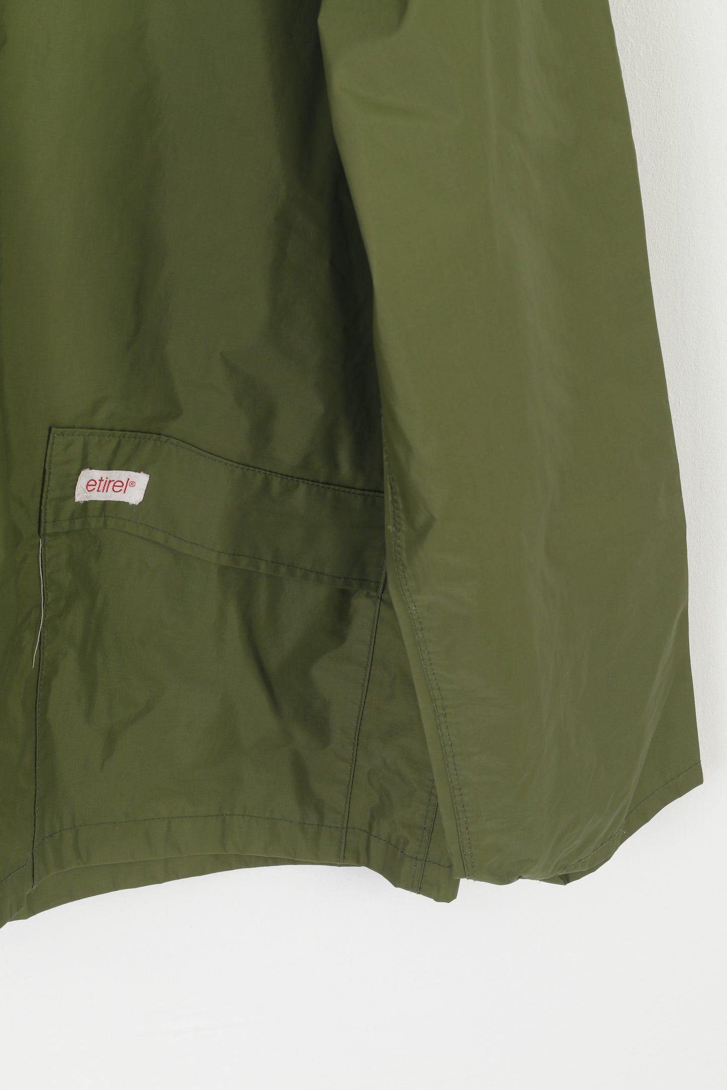 Etirel Rainwear Veste pour homme en nylon vert imperméable à capuche avec fermeture éclair complète