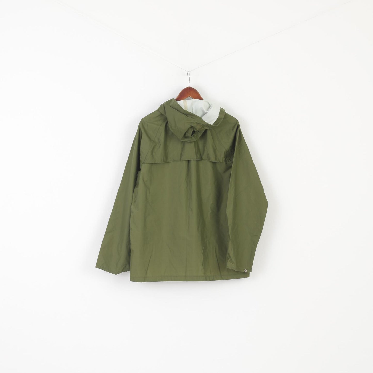 Etirel Rainwear Veste pour homme en nylon vert imperméable à capuche avec fermeture éclair complète