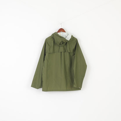 Etirel Rainwear Veste pour homme en nylon vert imperméable à capuche avec fermeture éclair complète