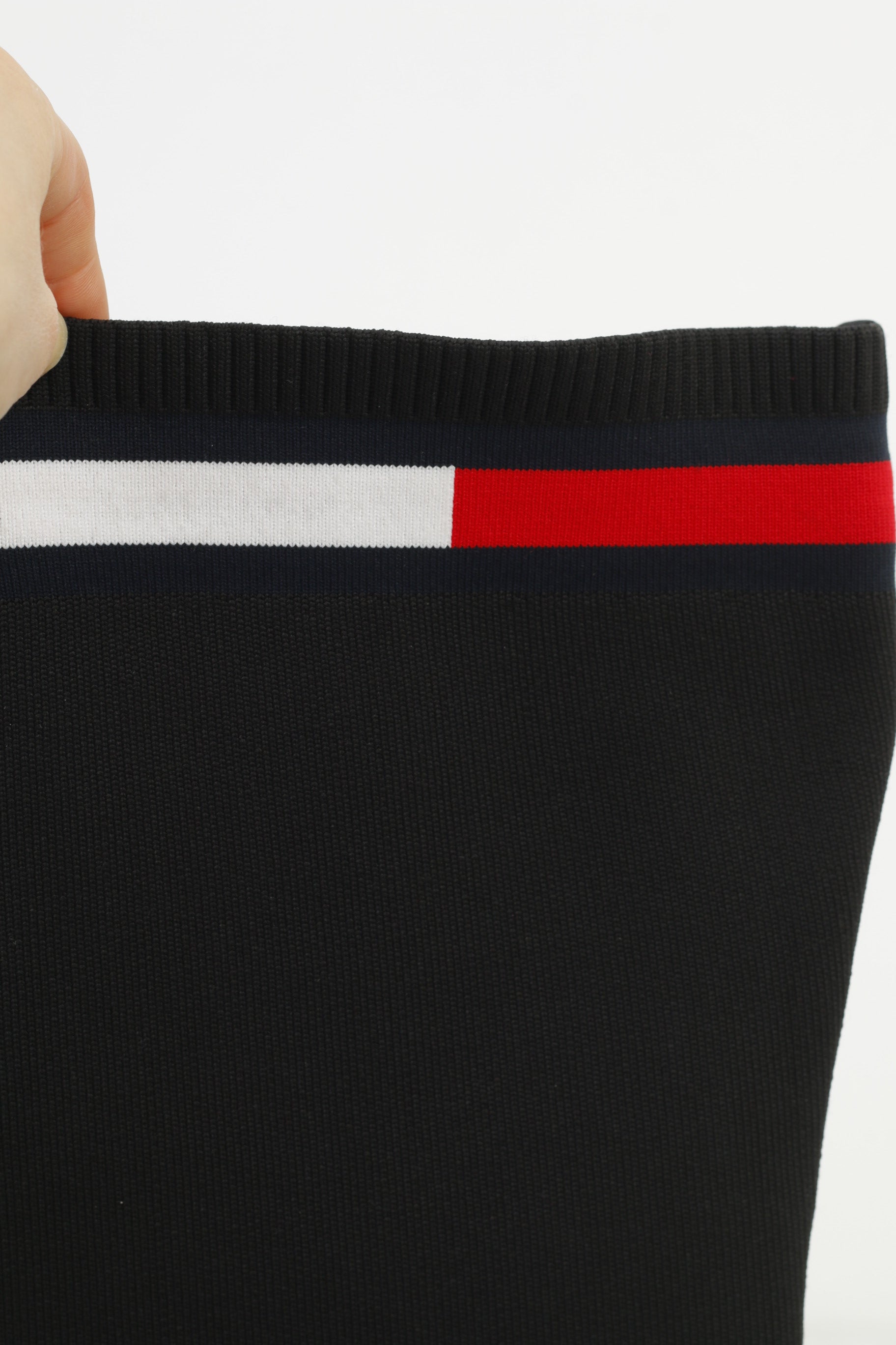 Tommy Hilfiger Women 6.5 37 Boots Overknee Boot Black Winter Elastic Bandage