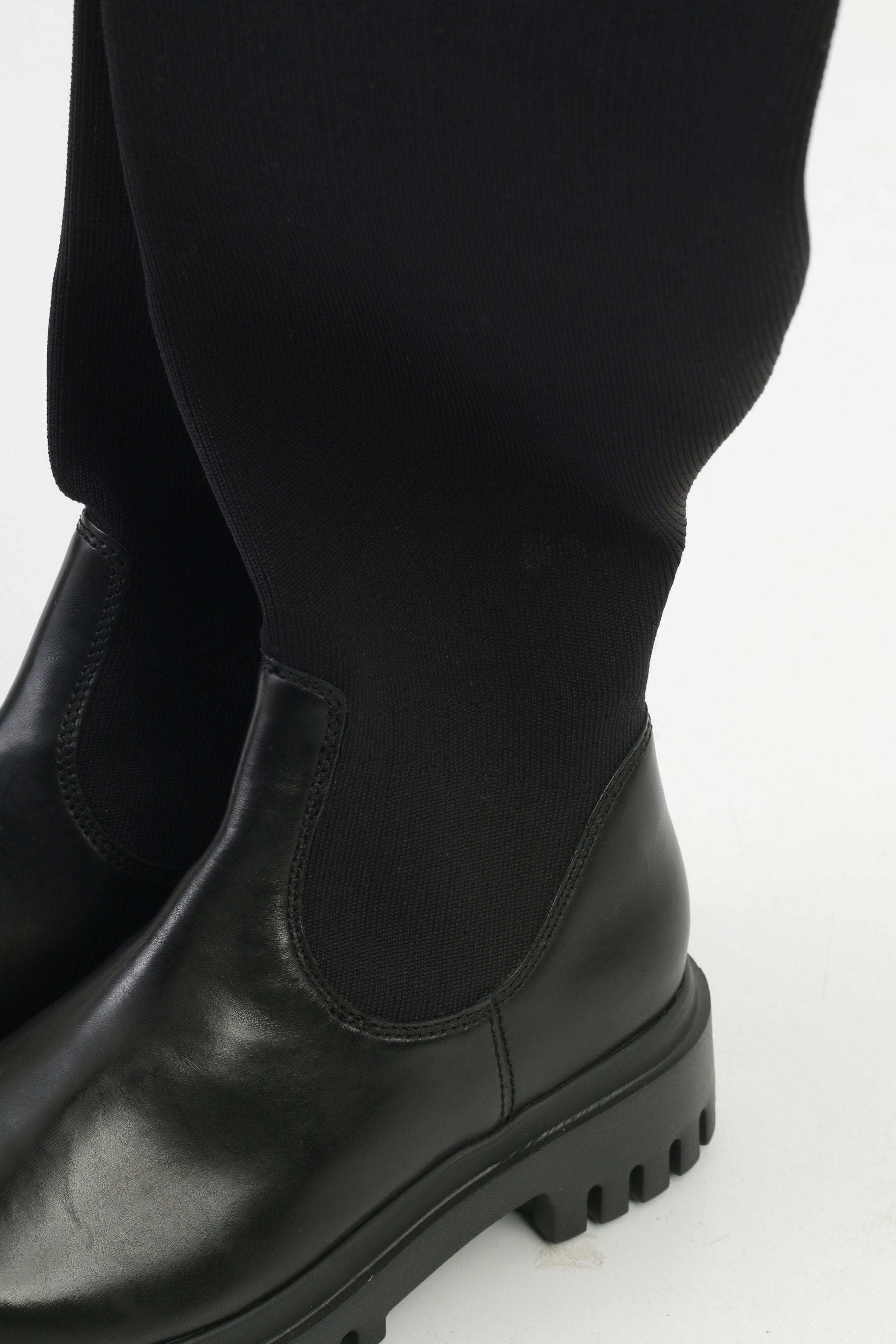 Tommy Hilfiger Women 6.5 37 Boots Overknee Boot Black Winter Elastic Bandage