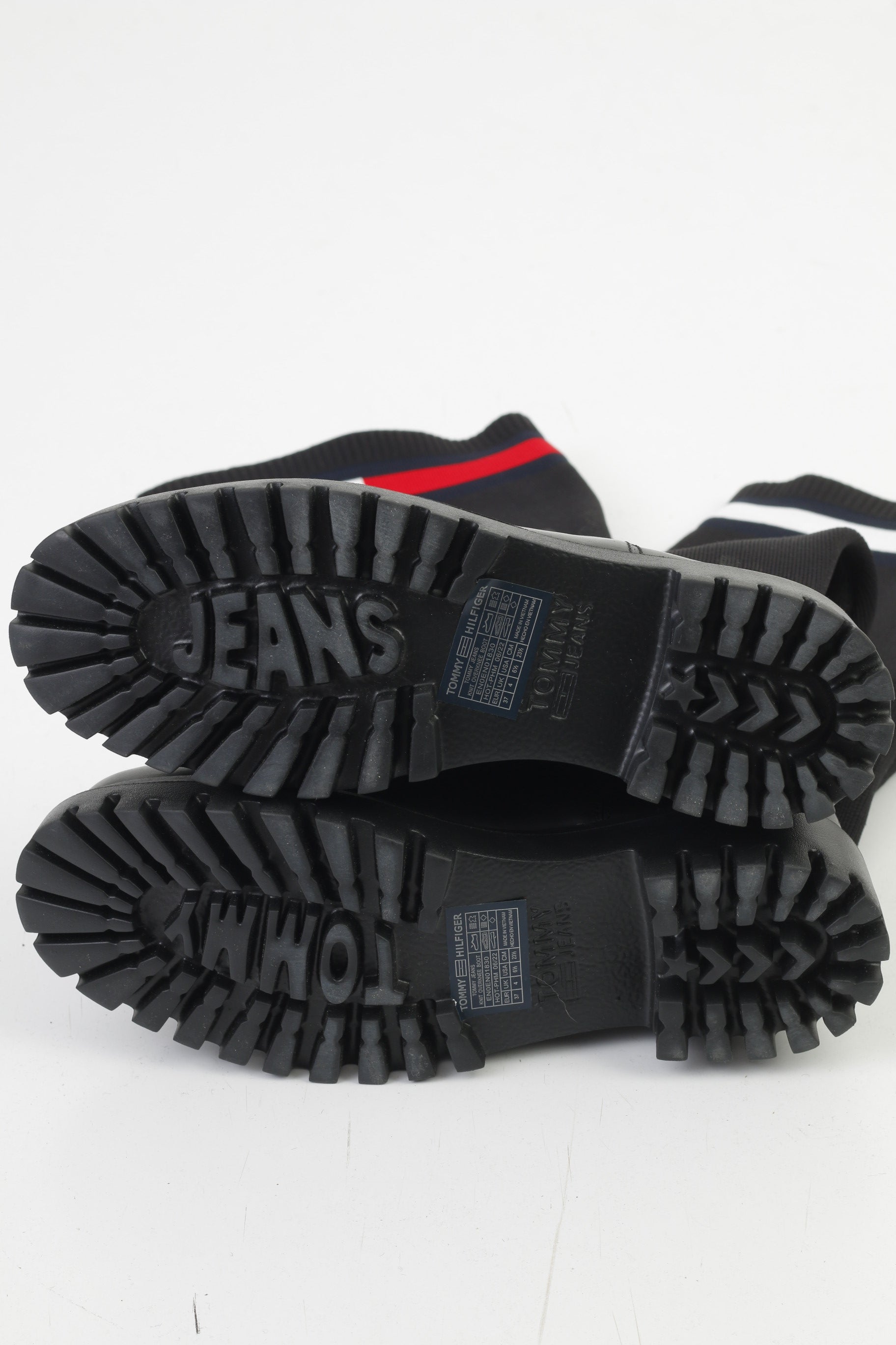 Tommy Hilfiger Donna 6.5 37 Stivali Stivali sopra il ginocchio Nero Fascia elastica invernale