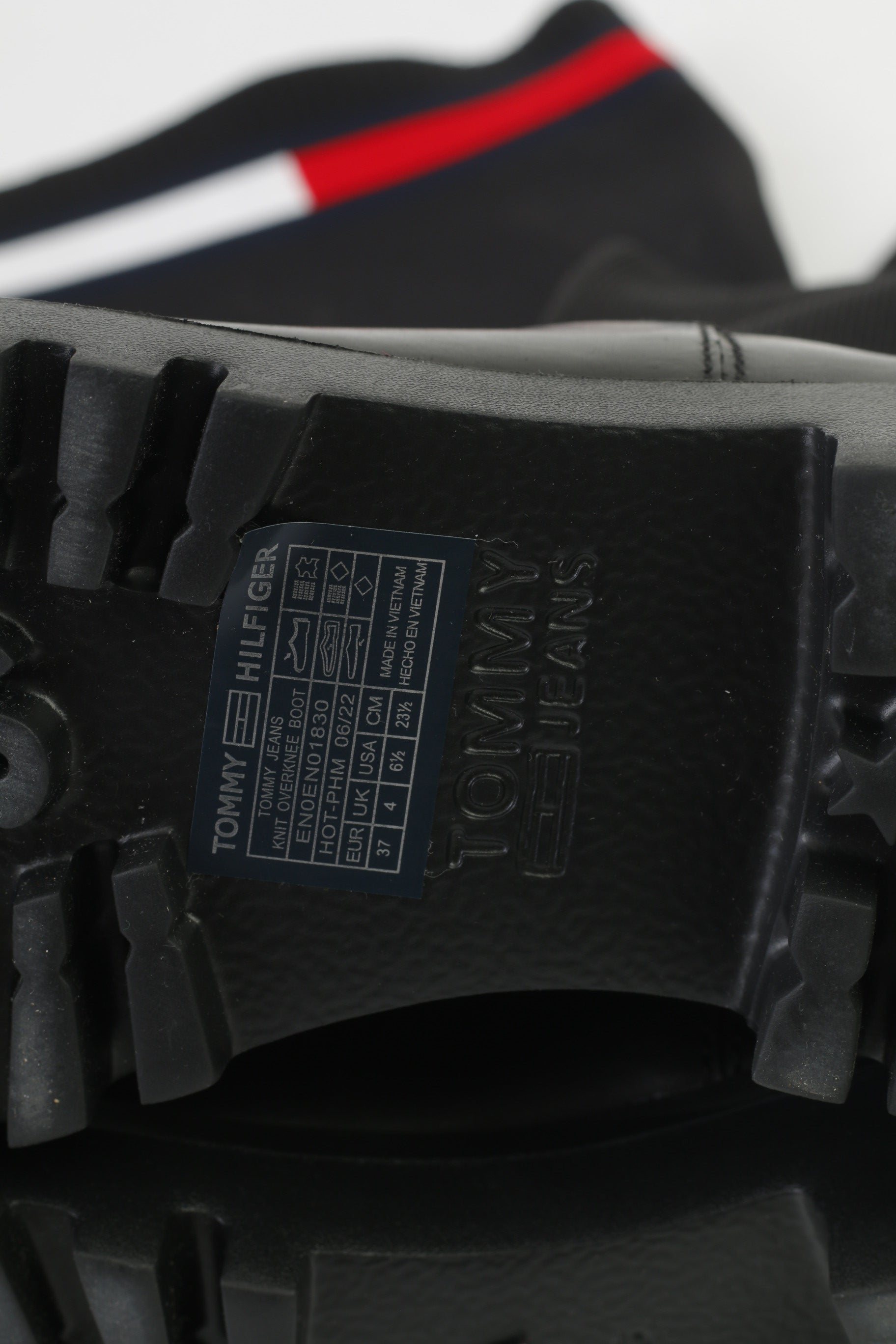 Tommy Hilfiger Donna 6.5 37 Stivali Stivali sopra il ginocchio Nero Fascia elastica invernale