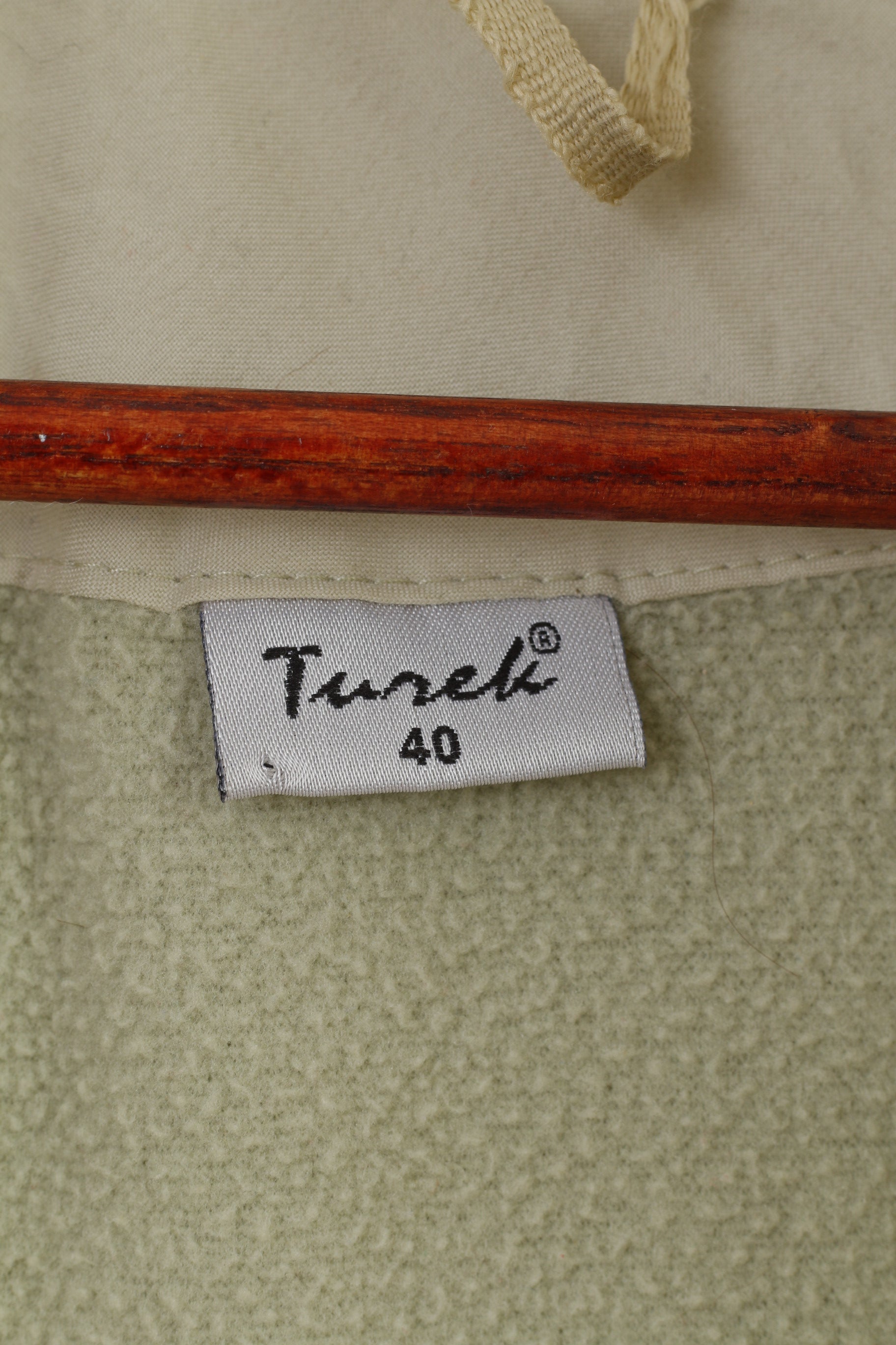 Turek Women 40 M Jacket Coat Padded Winter Beige Long Parka Full Zipper Vintage Top