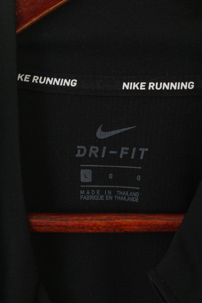 Nike Running Men L Shirt Noir Dri-Fit Sportswear Active Haut à manches longues