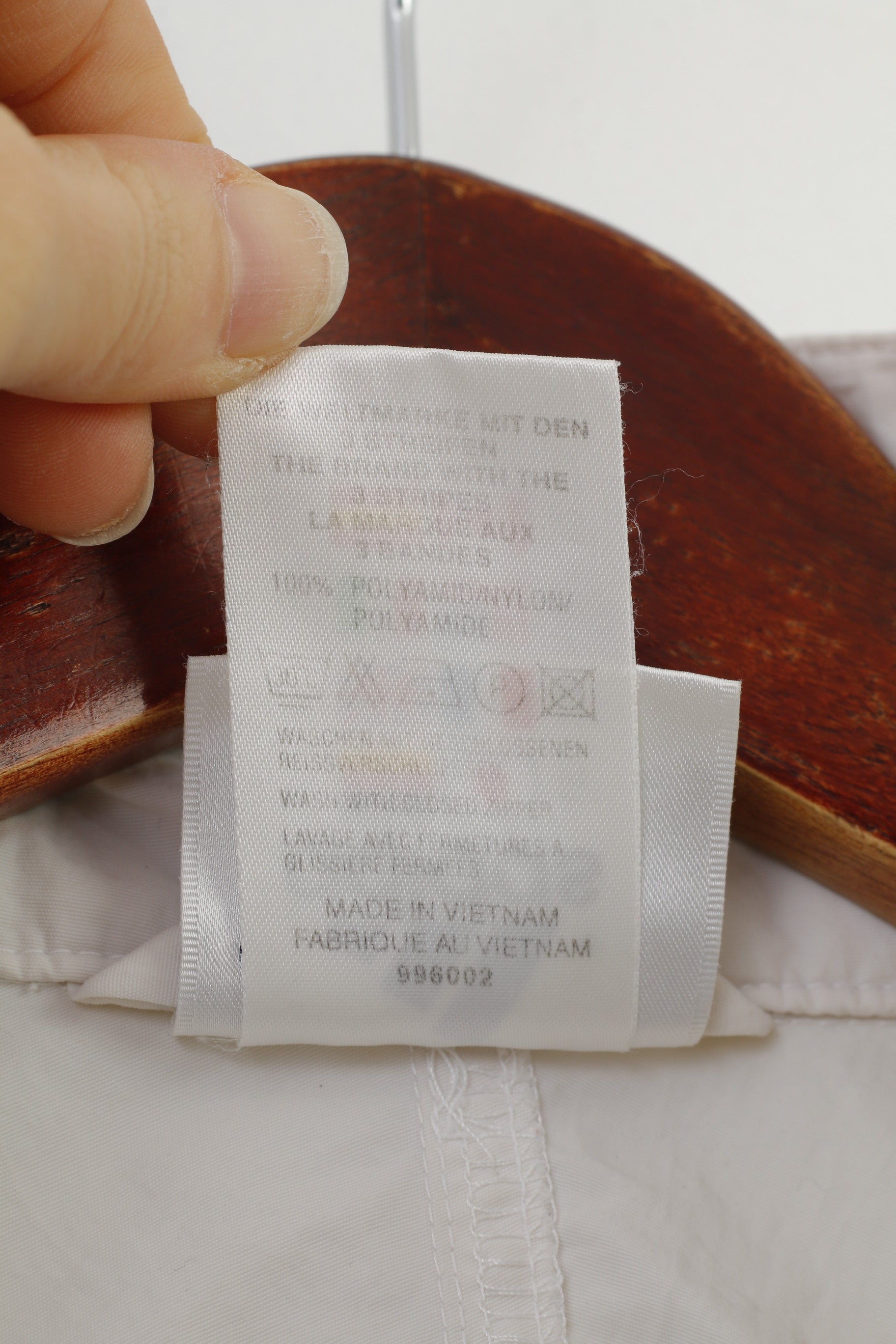 Adidas Femme 12 M Veste Zip Neck Col Blanc Nylon 90s Poches vintage Top