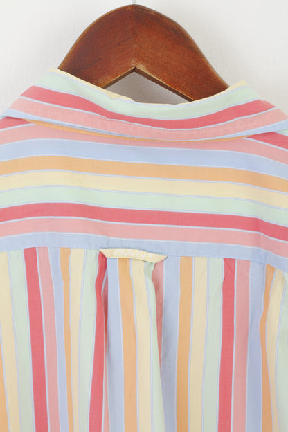 Gant Men L Casual Shirt Pastel Striped Liberty Bell Poplin Regular Long Sleeve Top