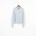 Lyle & Scott Men XXL Jumper Casual Blue Cotton V Neck Light Sweater Heritage Vintage Top