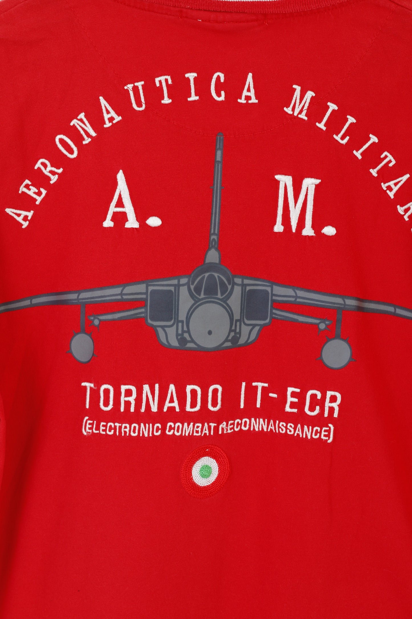 Aeronautica Militare Polo Uomo L (M) Rossa In Cotone Tornado It-Ecr Piquet