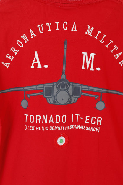 Aeronautica Militare Polo Uomo L (M) Rossa In Cotone Tornado It-Ecr Piquet