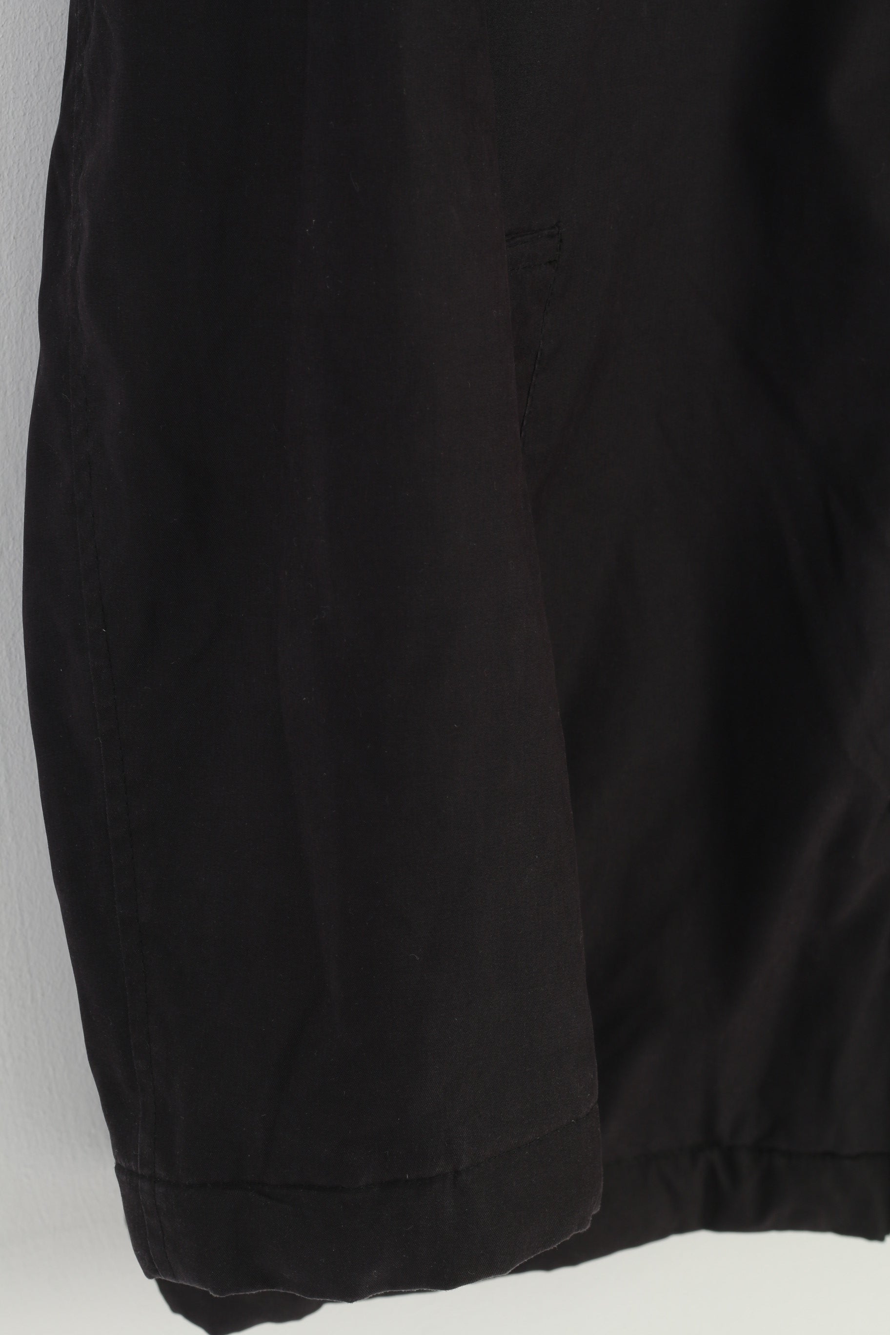 Giacca M&amp;S da uomo M Giacca nera con cerniera intera Colletto imbottito vintage Top outwear