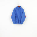 Columbia Men 164 L Jacket Parka Blue Nylon Waterprooof Full Zipper Hood Sportswear Company Vintage  Pockets Top