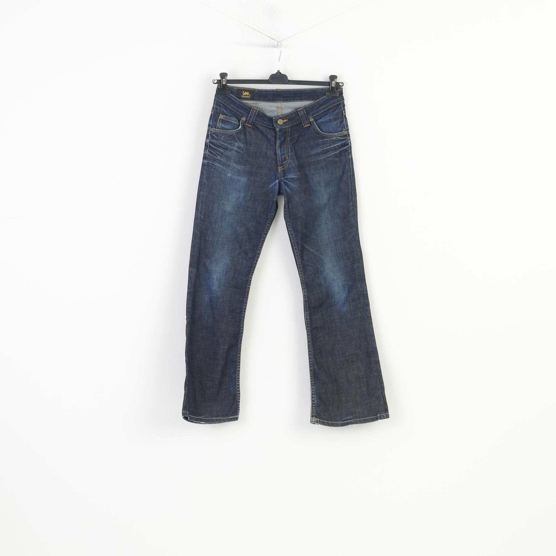 Lee Women 30 Trousers Navy Cotton Jeans Denim Premium Quality Vintage Pants