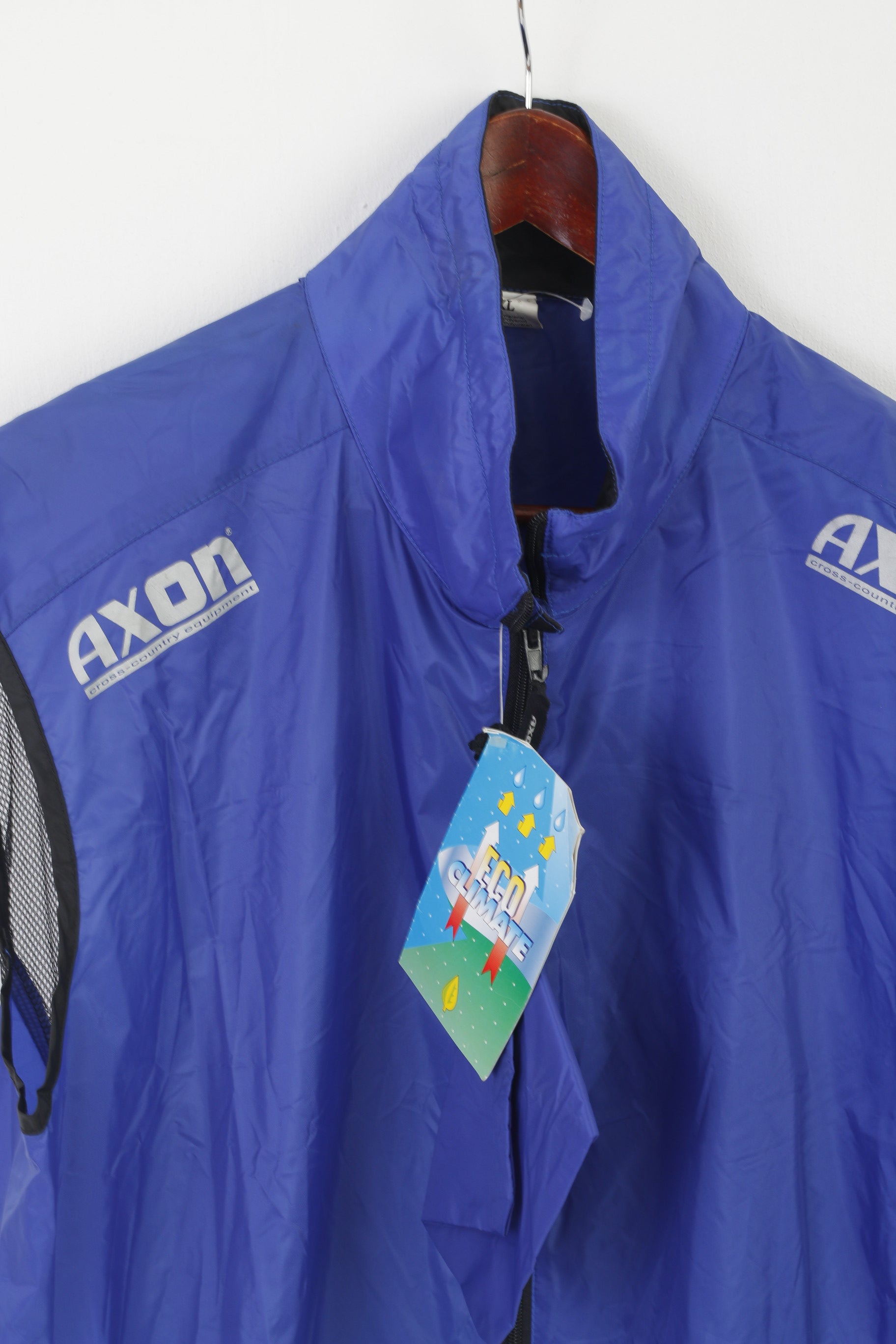 New AXON Men XL Vest Blue Breathable Teflon Cross Country Equipment Reflective Top