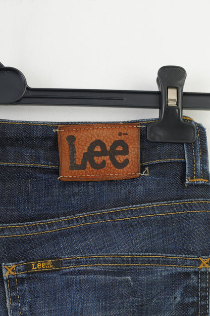 Pantaloni Lee da donna 30 Jeans in cotone blu scuro Pantaloni vintage di qualità premium in denim