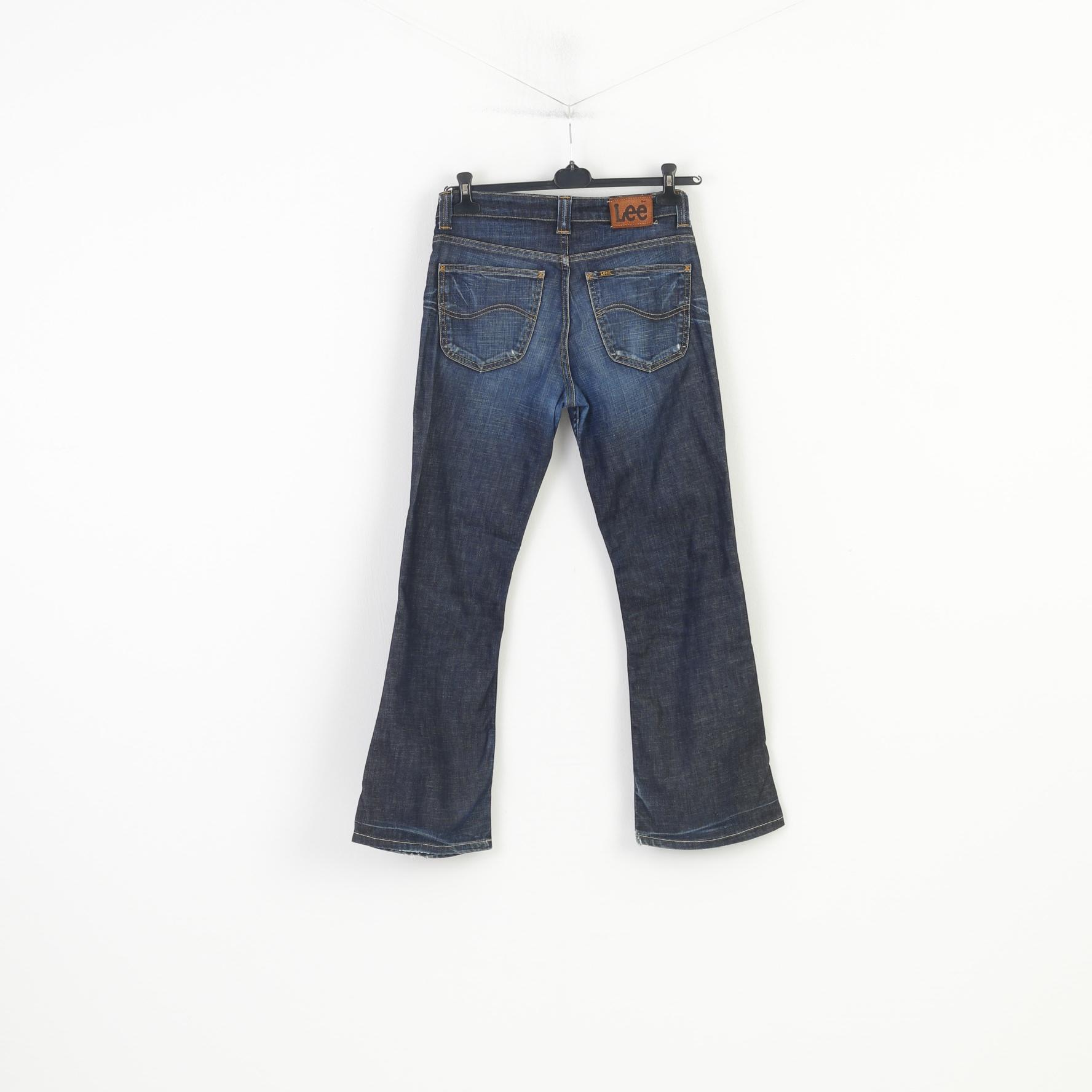 Lee Women 30 Trousers Navy Cotton Jeans Denim Premium Quality Vintage Pants