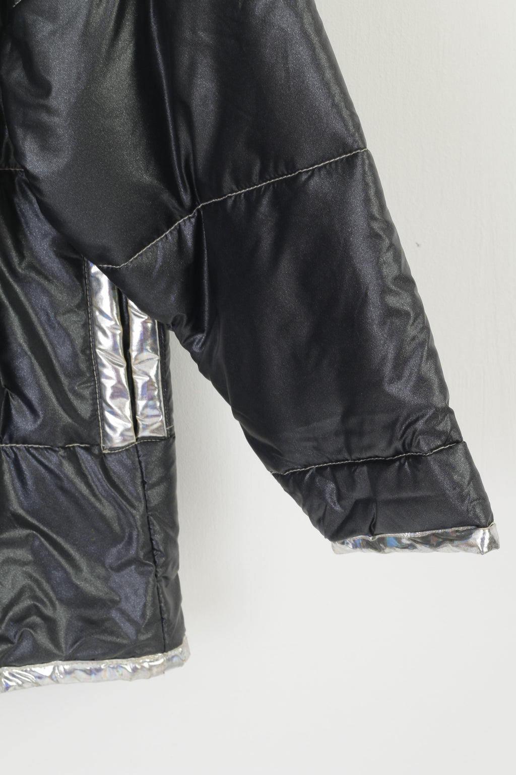 Colours Of The World Women M Jacket Silver Shiny Pullover Kangaro Pocket Jungle Mode Top