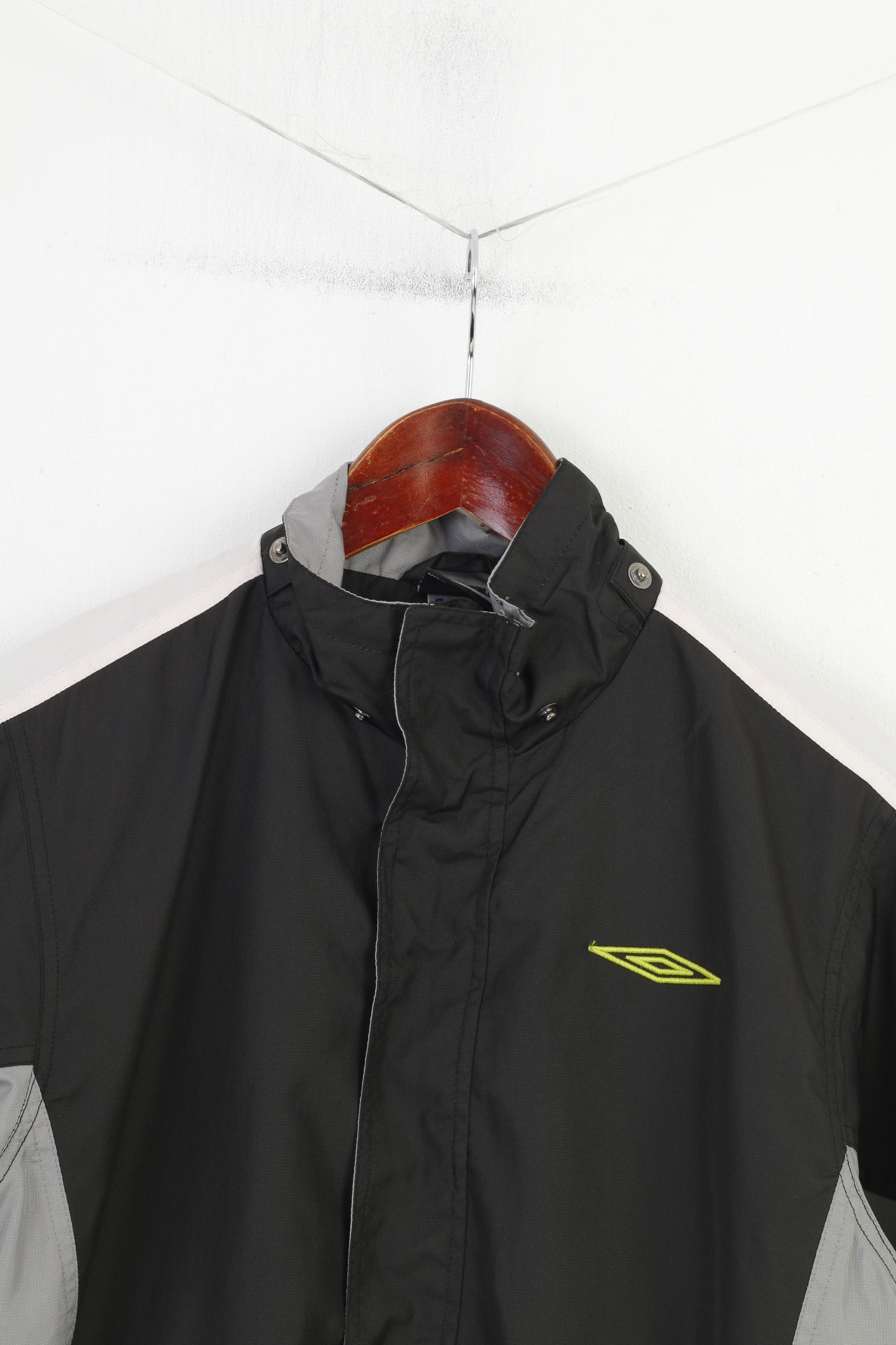 Umbro Boys 140 Veste Full Zipper Sport Noir Gris Outwear Vintage Top