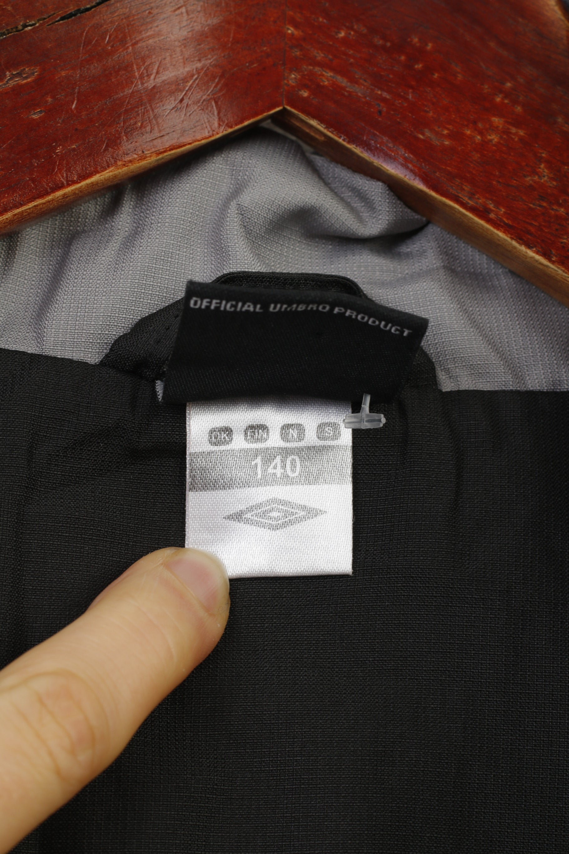 Umbro Boys 140 Veste Full Zipper Sport Noir Gris Outwear Vintage Top