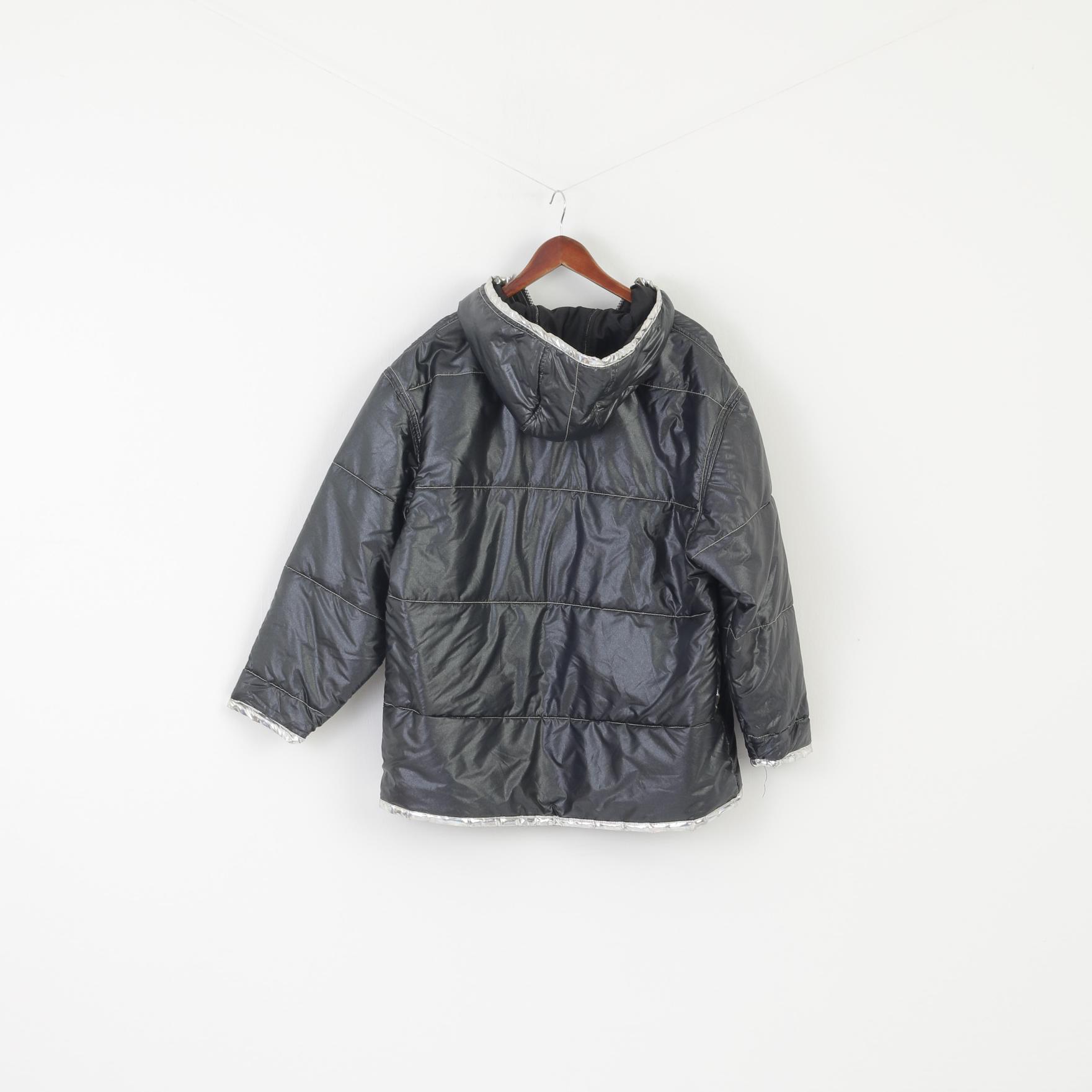 Colours Of The World Women M Jacket Silver Shiny Pullover Kangaro Pocket Jungle Mode Top