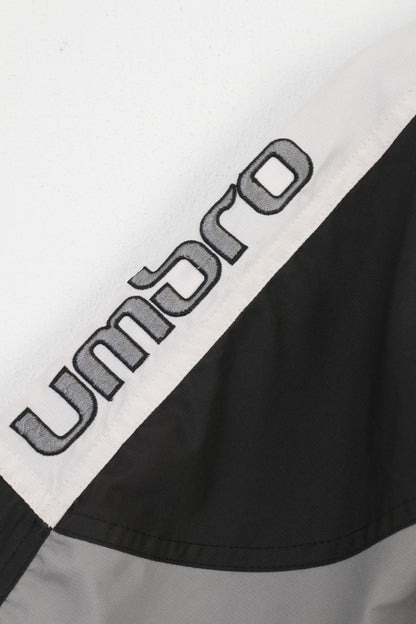 Giacca Umbro Boys 140 con cerniera intera Sport nero grigio Outwear Top vintage