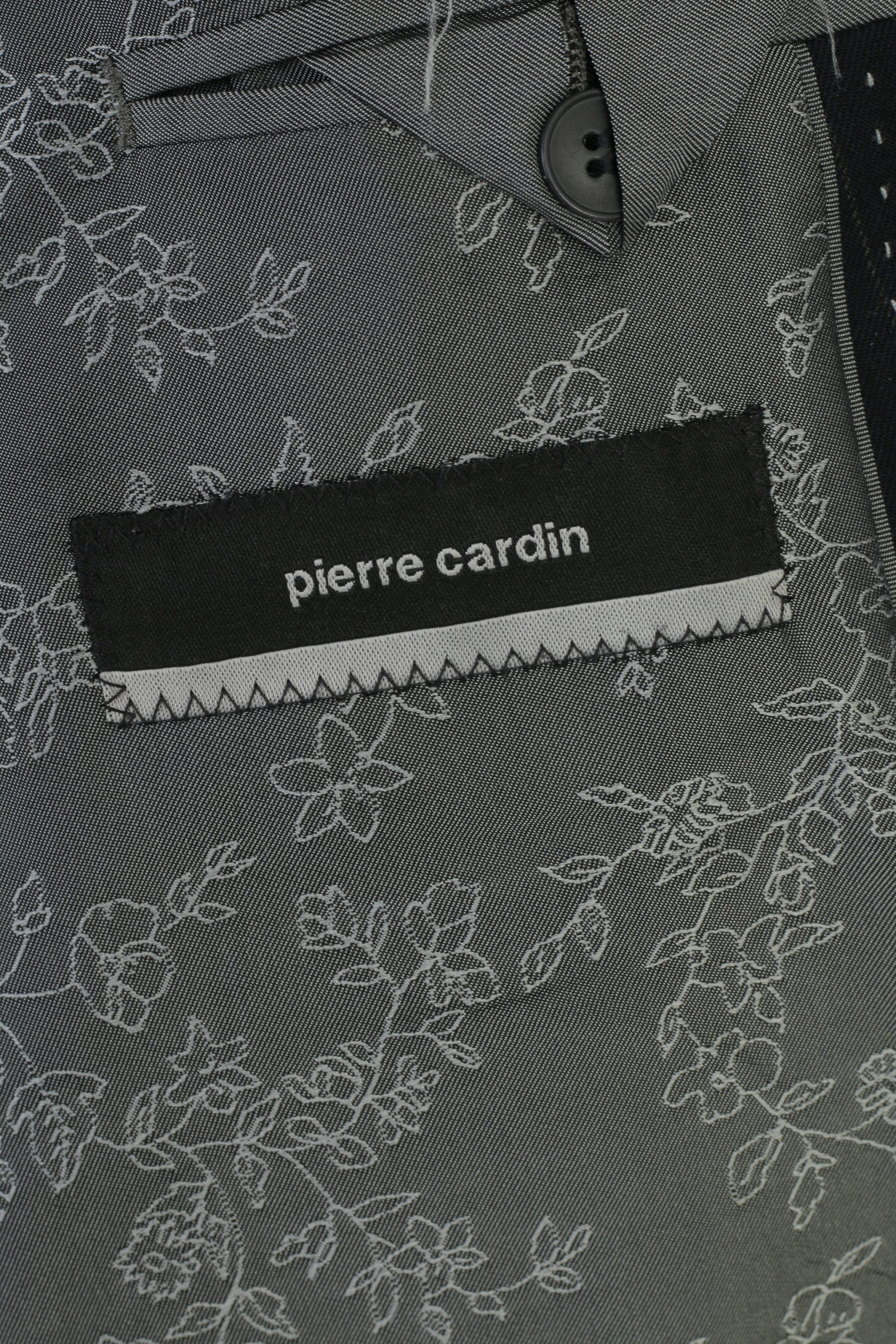 Pierre Cardin Men 44 54  Blazer Vintage Long Navy Striped Wool Single Breasted Jacket