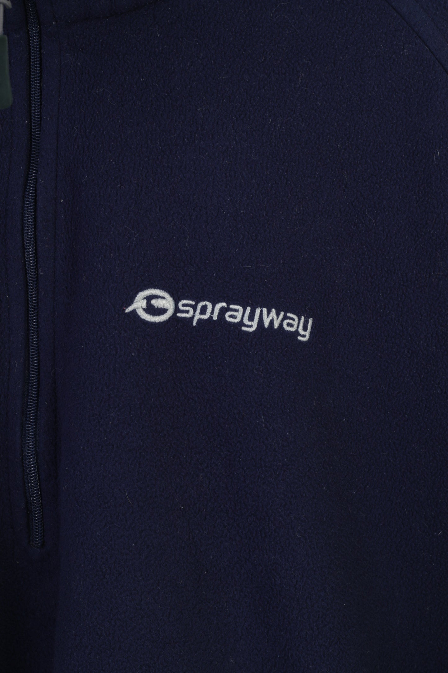 Sprayway Men L Sweatshirt Polaire Marine Zip Neck Sportswear Col Rembourré Vintage Top