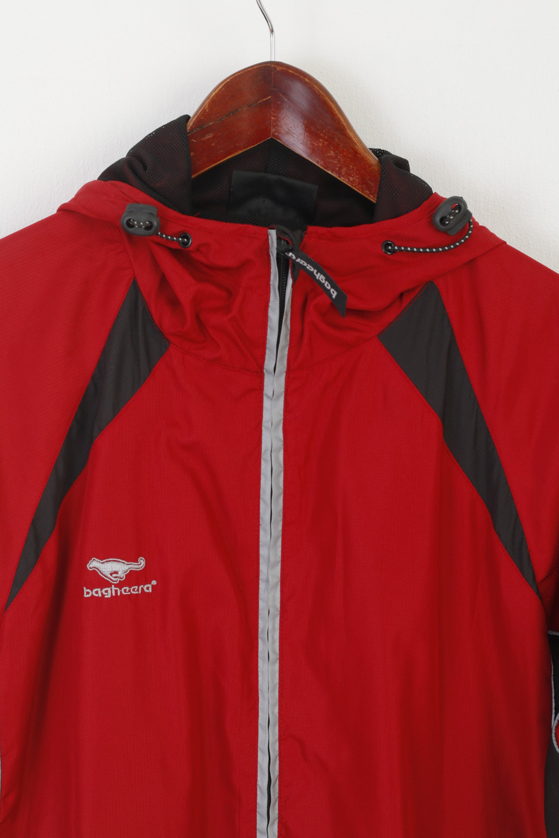 Bagheera Femmes M Veste Rouge À Capuche Coupe-Vent Zip Up Réfléchissant Sport Top