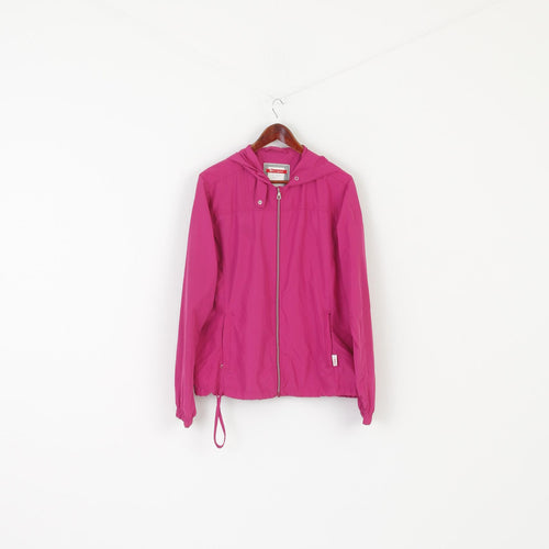Champion Women M Jacket Pink Vintage Hood Windbreaker Zip Up Lightweight Top
