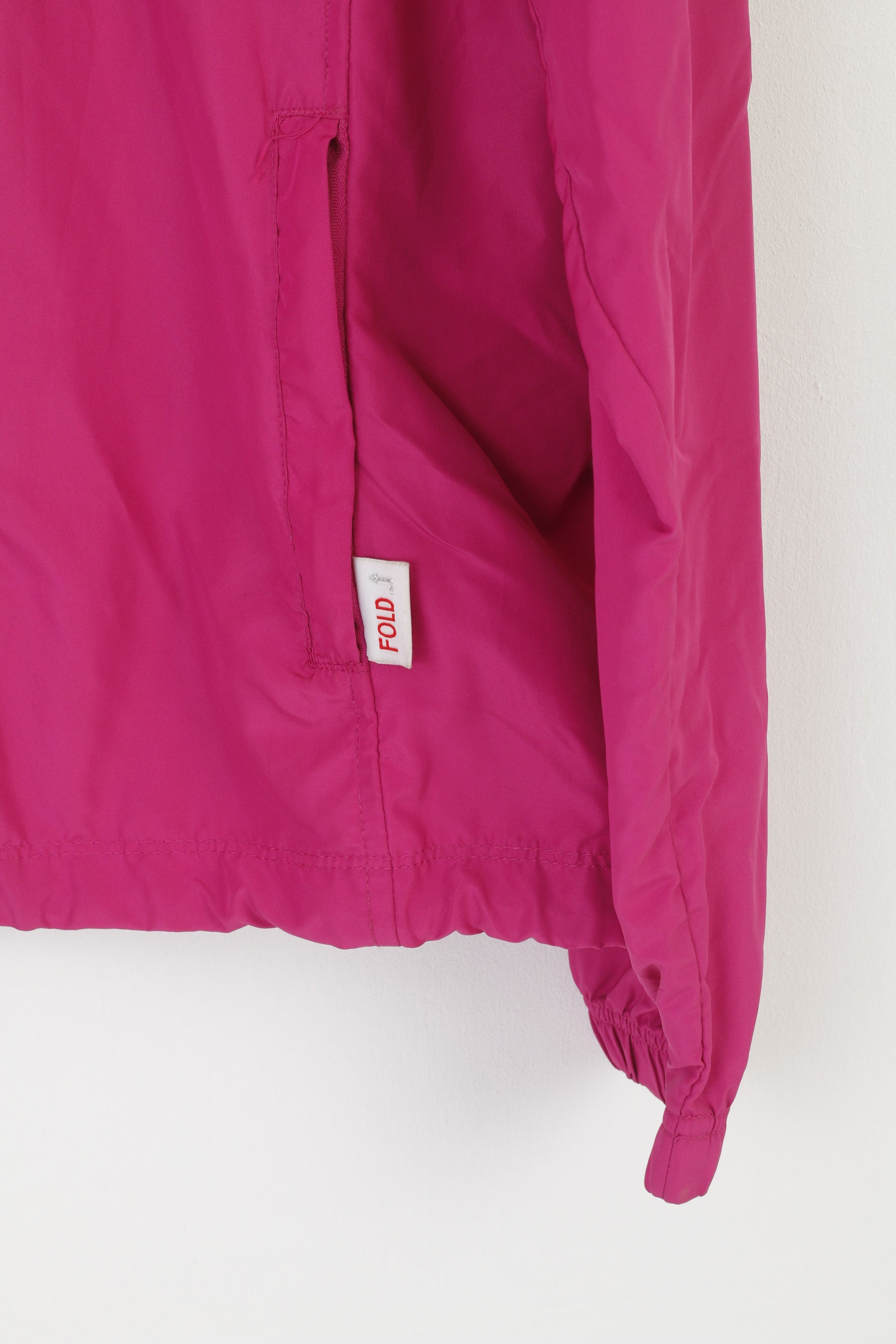 Champion Women L Jacket Pink Vintage Hood Windbreaker Zip Up Lightweight Top