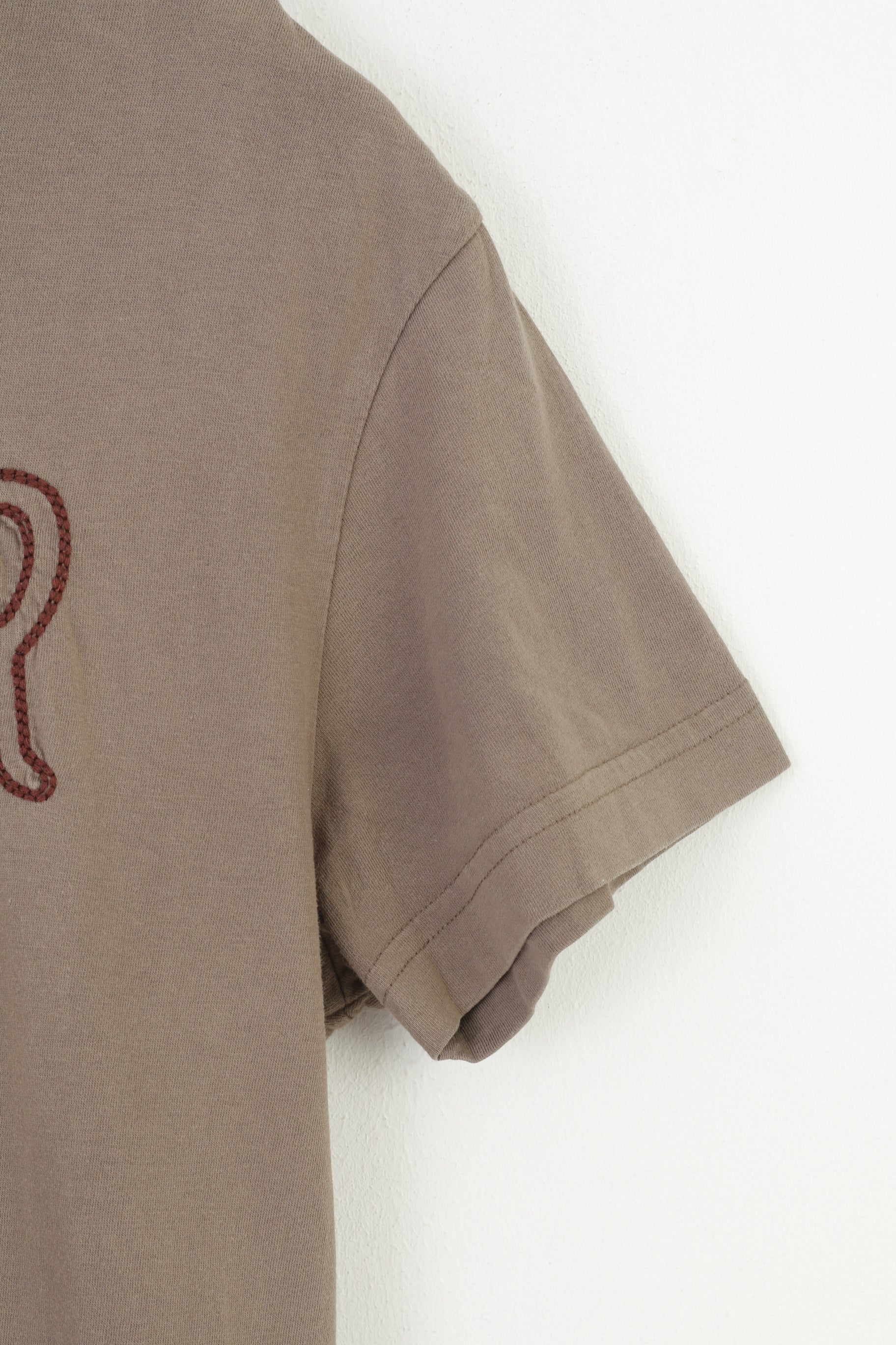 Replay Uomo M T-shirt in cotone manica corta marrone T-shirt girocollo autentico top vintage 