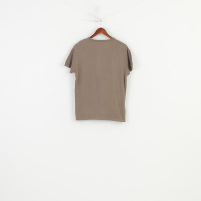 Replay Hommes M T-Shirt Coton Manches Courtes Marron T-Shirt Col Ras Du Cou Authentique Vintage Haut 