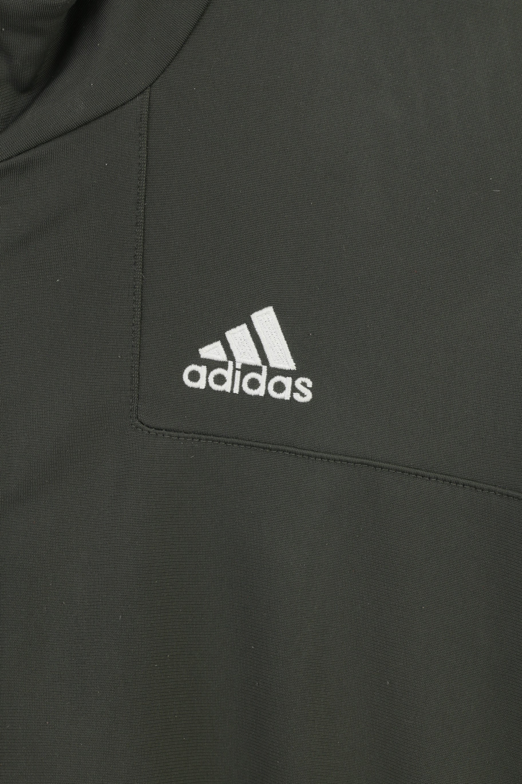 Adidas Men 44 L Sweatshirt Full Zipper Grey Sportswear Vintage Training 3 Stripes Top
