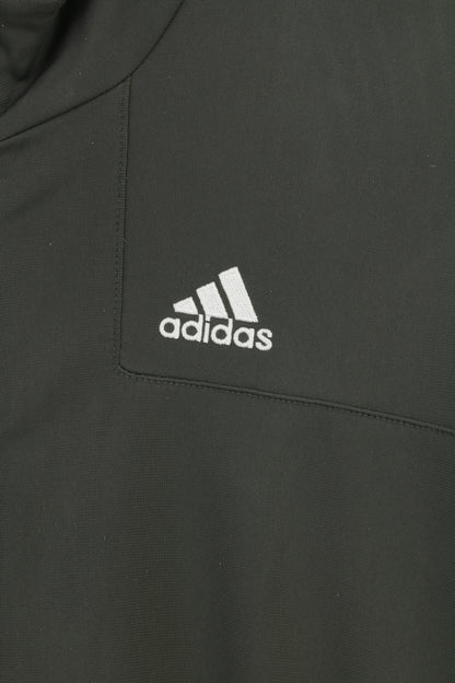 Adidas homme 44 L sweat fermeture éclair complète gris Sportswear Vintage entraînement 3 rayures haut