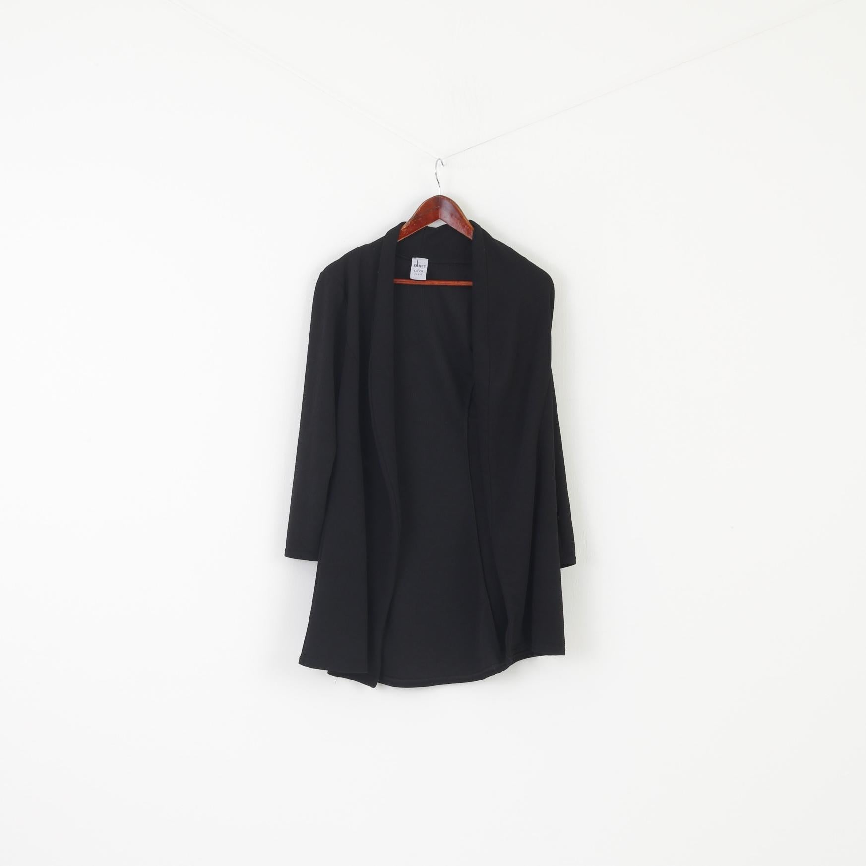 J'amie La Vie Paris Women M Blazer Black Olivia Open Front Casual Overlay Top